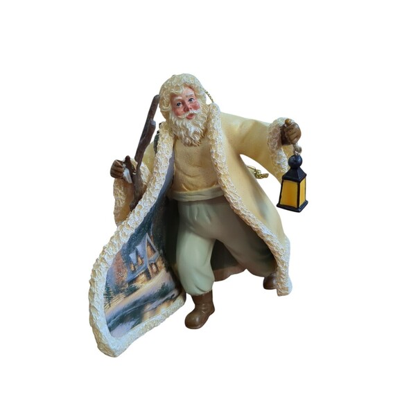 Thomas Kinkade-Ashton Drake 3 Old World Santa Ornaments. Stick Is Loose. 4" Tall - Picture 2 of 12